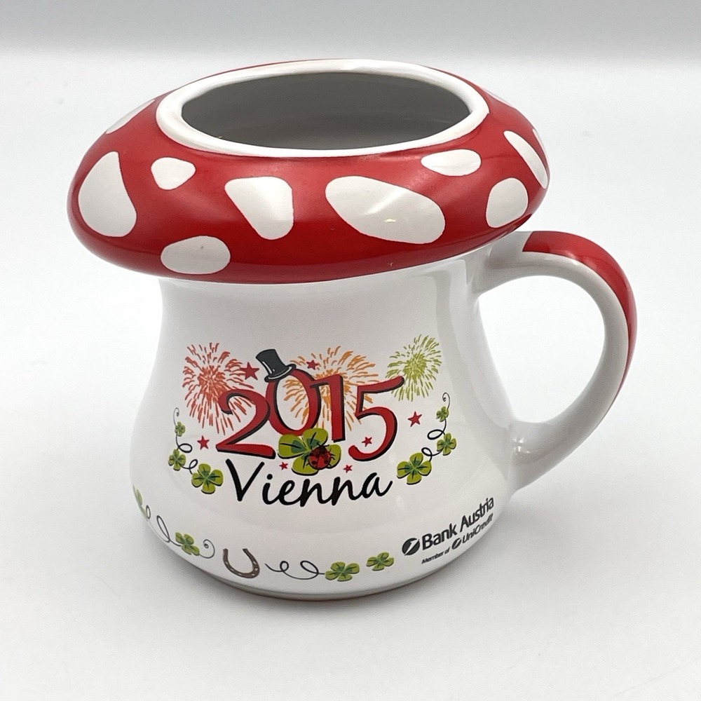2015 Vienna Austria Mushroom Mug Bank Austria Souvenir 0.25L Ceramic